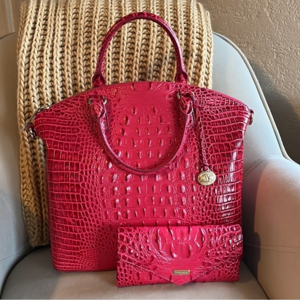 ❤️🎁 BRAHMIN Large Duxbury Satchel SWEETHEART OMBRE & Veronica Wallet 🎁❤️